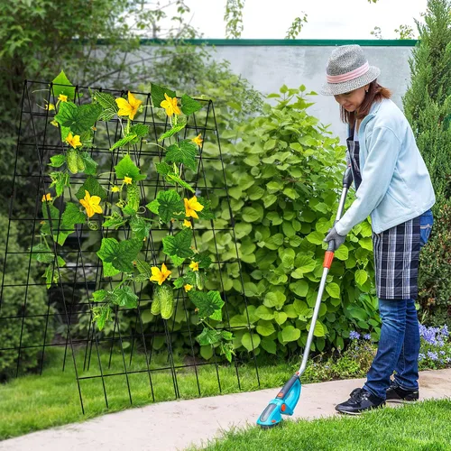 Miniatura 2 de DoCred Enrejado de pepino, 59 pulgadas de alto, paquete de 2 enrejados plegables con marco A para plantas trepadoras elevadas, verduras, incluye