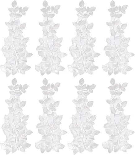 Miniatura 8 de Framendino, Paquete de 4 parches de vid de hojas de bosque verde, apliques de encaje, adornos bordados para decoración de tela, disfraces