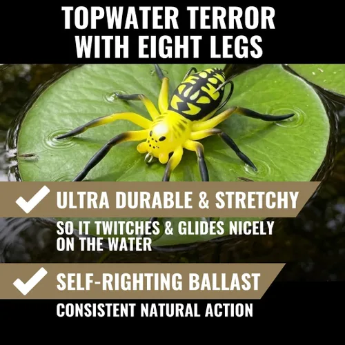 Miniatura 3 de LUNKERHUNT Señuelo de Araña Fantasma para Pesca de Lubina (2.5 Pulgadas) Señuelo de Pesca de Araña de Superficie con Acción de Caminar Natural