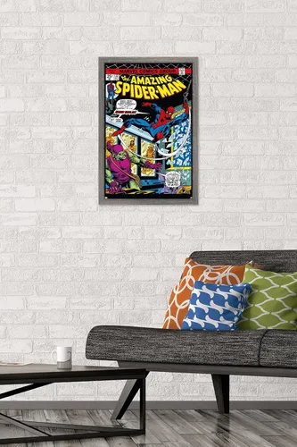 Miniatura 2 de Marvel Comics Spider-Man - Póster de pared Amazing Spider-Man #137, 22.4 pulgadas de largo x 14.7 pulgadas de ancho, versión enmarcada de madera