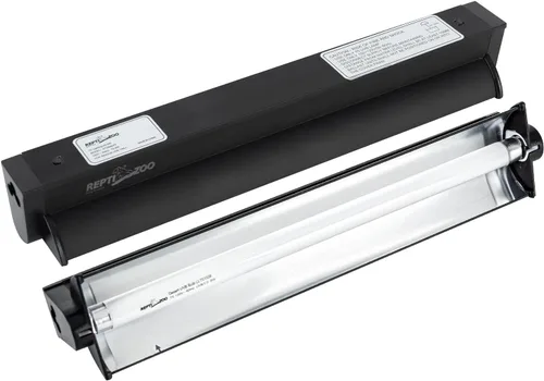 REPTI ZOO Kit combinado de iluminación para reptiles T5 HO UVB de 8 W, campana de terrario de reptil de 12 pulgadas, con reflector curvado