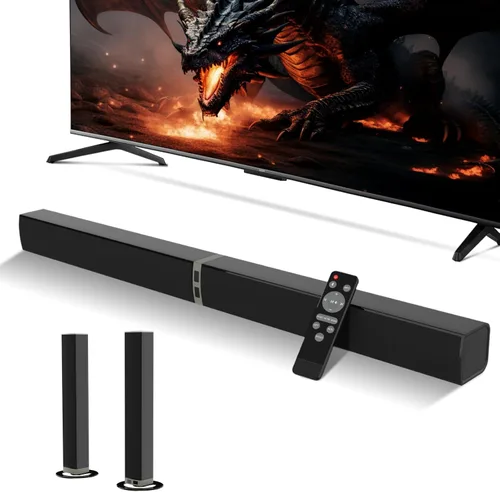 Miniatura 2 de MZEIBO Barra de sonido para Smart TV, barra de sonido Bluetooth desmontable de 80 W con graves potentes, sistema de audio de cine en casa 2 en 1