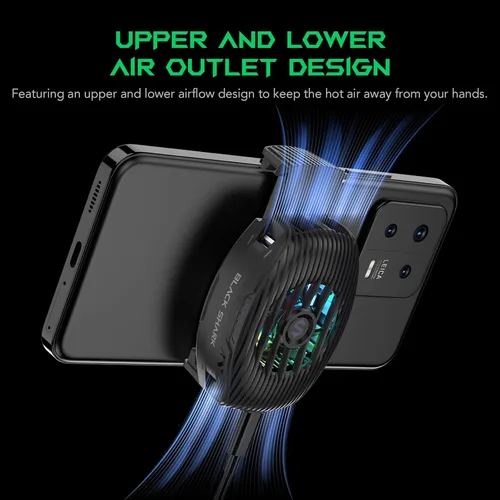 Miniatura 6 de Enfriador de teléfono Black Shark para juegos FunCooler 5 NEO, ventilador de enfriamiento de teléfono móvil con cable, ligero y silencioso con luz