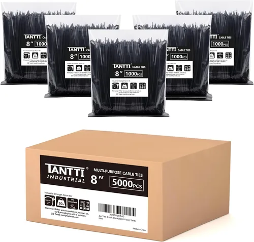 Miniatura 12 de Bridas de 4 pulgadas (paquete de 200), bridas pequeñas con resistencia a la tracción de 18 libras, color negro, por TANTTI Supply Resistencia a