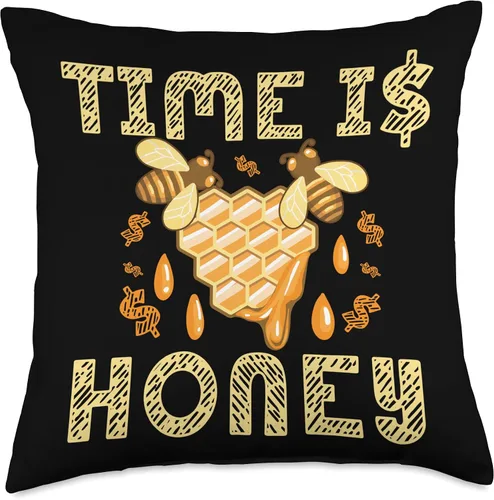 Miniatura 5 de Nature Cute Natural World Bears Forest Zoo Time is Honey Bees Lover Beekeeper Insects Apiology Joke Throw Pillow, 16x16, Multicolor