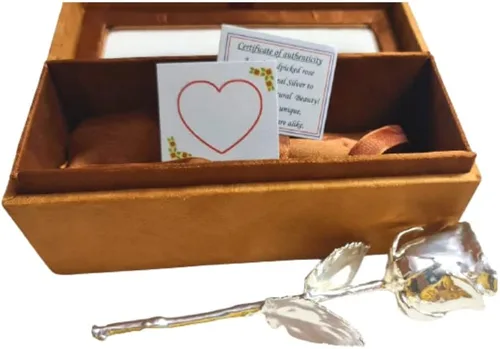 Miniatura 12 de Rosa natural bañada en oro de 24 quilates con caja de regalo roja para hombres y mujeres, 6 pulgadas de largo, la mejor opción de regalo en el día