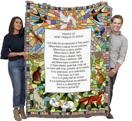 Miniatura 10 de Pure Country Weavers Manta de San Juan Diego, patrón de los pueblos indígenas, manta de tapiz de regalo religioso tejida de algodón, fabricada