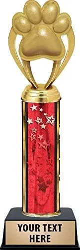 Trofeos de huellas de patas, premio trofeo de huellas de estrellas rojas con grabado personalizado