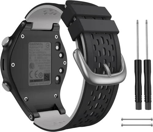 Correa de color dos en uno para Garmin Approach S2/S4, correa de repuesto de silicona Starp para reloj Garmin Approach S2/S4, color negro