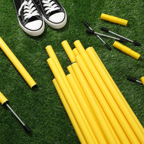 Miniatura 7 de Blulu Bastones de agilidad de entrenamiento de 5 pies Forza Slalom ajustables para entrenamiento de fútbol, palos de fútbol, equipo de agilidad