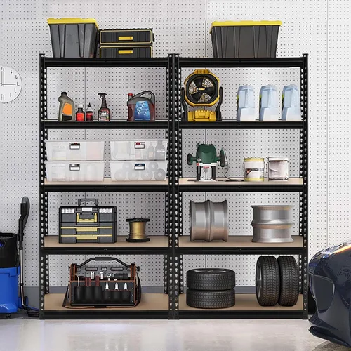 Miniatura 7 de GarveeHome Estantes de almacenamiento de garaje, estantes utilitarios de 5 niveles, estantes de almacenamiento ajustables, estantes industriales