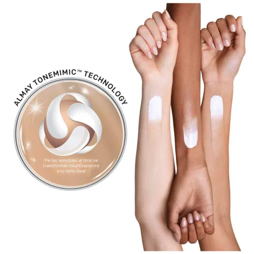 Miniatura 5 de Almay Skintone Matching Foundation, Base Smart Shade para el rostro con SPF 15, Hipoalergénico, Sin aceite, Probado por dermatólogos, 300 Straight