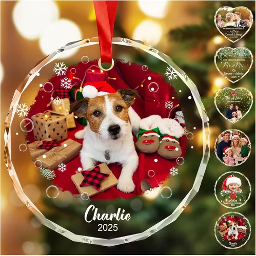 Miniatura 9 de Adornos de Navidad Personalizados Personalizados con Foto y Texto para Decoraciones de Árbol de Navidad, Regalos