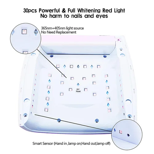 Miniatura 8 de Lámpara de uñas LED UV de secado más rápido, recargable de secado de esmalte de uñas, secador de uñas LED, sensor automático, luz profesional