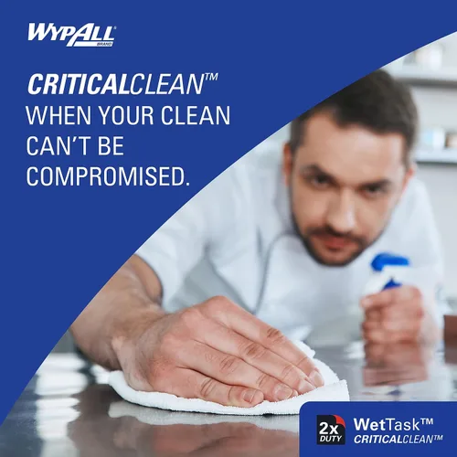 Miniatura 4 de WypAll Toallitas húmedas CriticalClean para blanqueador, desinfectantes y desinfectantes (06471), tirador central, blanco, solo recarga