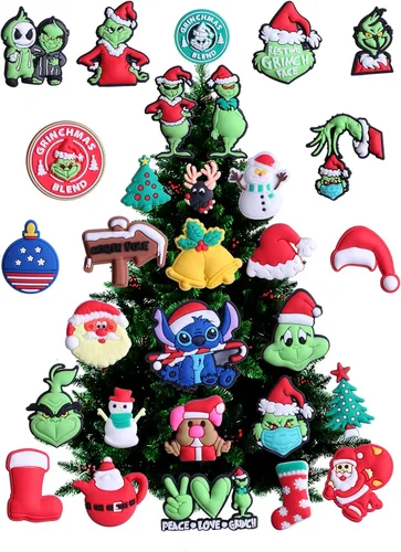 Miniatura 2 de 30 dijes de Navidad para zapatos, lindos dijes de Navidad de dibujos animados para zueco y pulsera para niños, niñas, niños y adultos, regalos