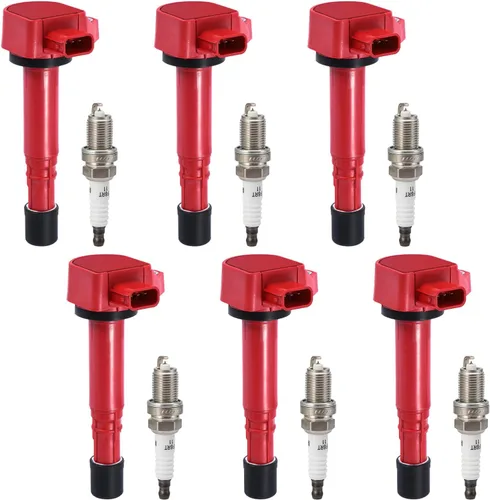 Miniatura 14 de Pindex Paquete de 4 Bobinas de Encendido UF581 y Bujías de Iridio Kits de Paquete de Bobinas Compatible con Honda Fit 2007 2008 1.5L L4 30520PWC501
