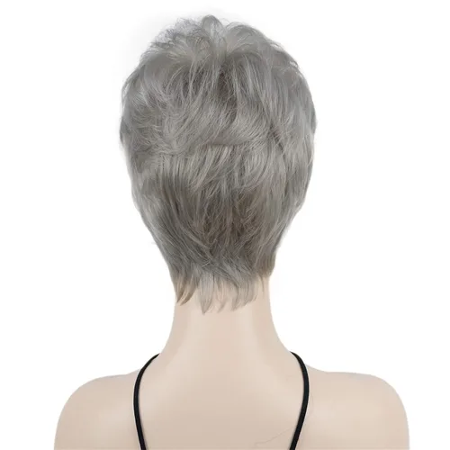 Miniatura 4 de Wiginway corto rizado pelucas sintéticas con flequillo pelo premium natural moda pelucas para señora mujeres #101