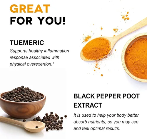 Miniatura 3 de Suplemento de curcumina de cúrcuma con pimienta negra, cápsulas orgánicas de cúrcuma de 1650 mg, 95% de curcuminoides, cúrcuma para apoyo articular