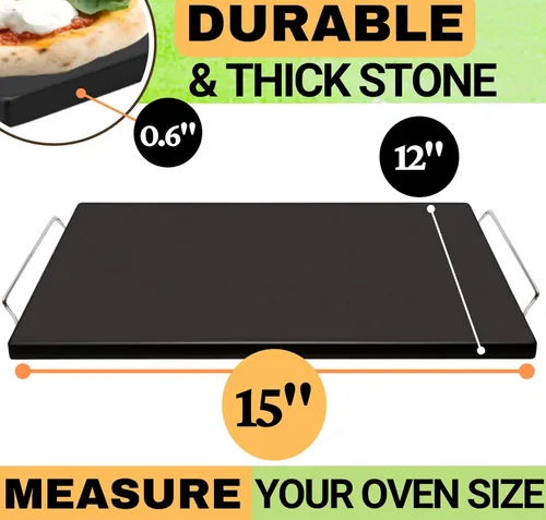 Miniatura 8 de Piedra de cerámica antiadherente para pizza fácil de limpiar, piedras para pizza con asas, cáscara de pizza, cortador de pizza, herramienta de masa