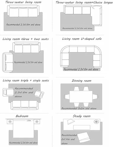 Miniatura 5 de Alfombra rectangular nórdica para sala de estar, dormitorio, cocina, color gris y blanco, alfombra para balcón, entrada, mesita de noche, suave