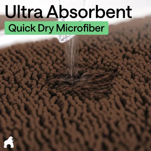 Miniatura 6 de GORILLA GRIP - Juegos de alfombras de baño, juego de 2 alfombras de área de chenilla suave, alfombra base para inodoro y alfombra de 30 x 20, Marrón