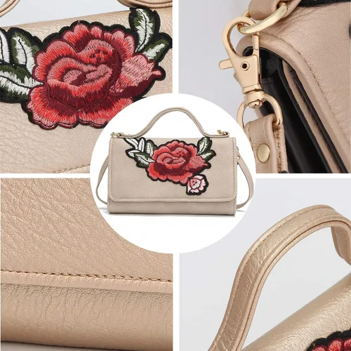 Miniatura 5 de MKF Collection - Bolso bandolera para mujer, con múltiples bolsillos, bolso de mano de piel sintética