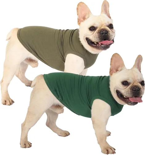 Miniatura 2 de Camisas Lisas para Perros, Ropa Sólida para Perros, Camiseta Ligera Elástica, Sin Mangas Blanca para Cachorros Chihuahua Gatos Disfraces Pequeños