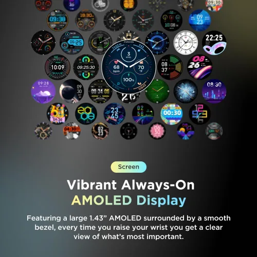 Miniatura 6 de Motorola Moto Watch 120 - Reloj inteligente Bluetooth de alta calidad con pantalla AMOLED, batería de 10 días, seguimiento de frecuencia cardíaca