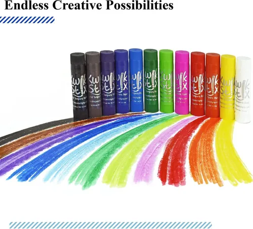 Miniatura 8 de Barras de pintura de témpera sólida Kwik Stix, 24 colores, barras de pintura lavables para niños, no tóxicas, de secado rápido, libres de alérgenos