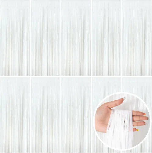 Miniatura 37 de Cortinas de Flecos de Aluminio con Serpentinas Negras para Telón de Fondo de Fiesta Serpentinas de Aluminio para Decoraciones de Cumpleaños
