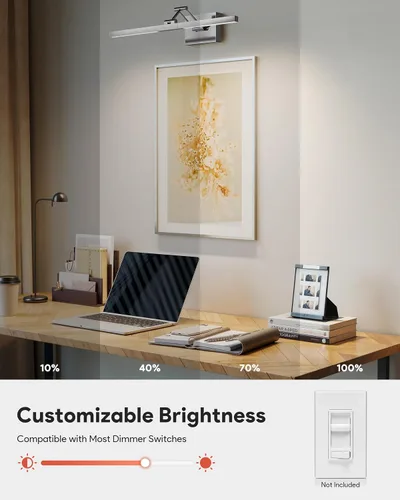 Miniatura 3 de VONLUCE Luz LED de Tocador de Baño de 24", Luces LED Modernas de Tocador 3CCT con Cabezal Giratorio de 360° y Brazo Oscilante, Lámpara de Baño