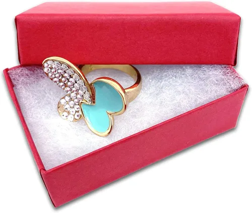 Miniatura 77 de TheDisplayGuys - Paquete de 25 cajas de cartón rellenas de algodón #33 para joyas, color rojo mate (3.5 x 3.5 x 1.0 pulgadas), para envío