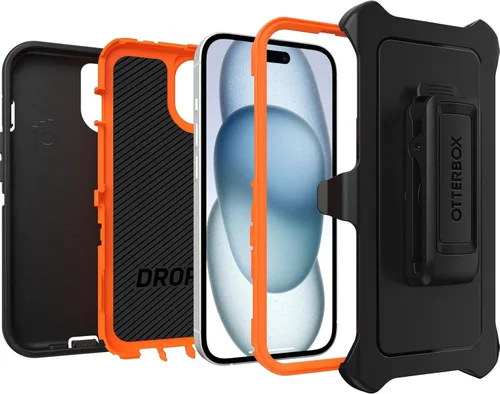 Miniatura 5 de OtterBox Funda de la serie Defender para iPhone 15, iPhone 14 y iPhone 13 (solamente), Realtree Blaze (camuflaje), sin pantalla, resistente
