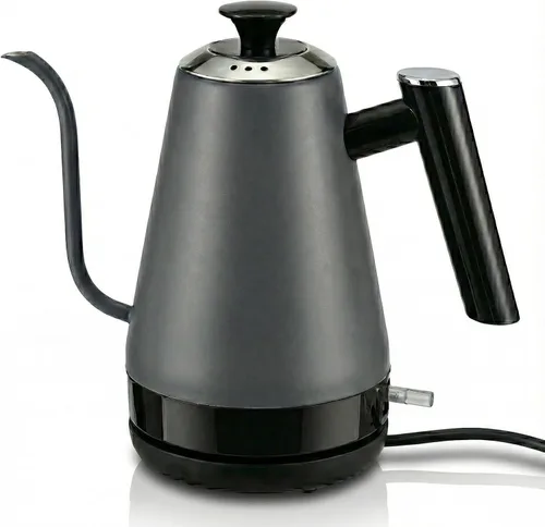 Miniatura 7 de Hervidor eléctrico de cuello de cisne, 34 onzas, 1 litro, para café y té, tapa interior de acero inoxidable de 1000 W, caldera de agua caliente