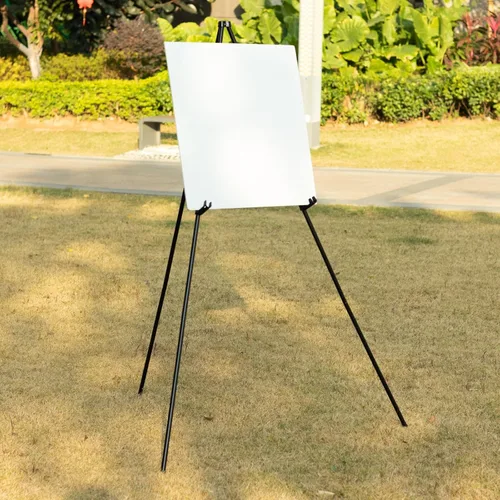 Miniatura 6 de Efavormart - Caballete portátil de metal negro resistente, trípode ajustable de 65 pulgadas, plegable para arte, letreros y exhibiciones