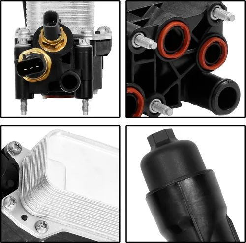 Miniatura 7 de Carcasa del filtro de aceite del enfriador de aceite con juntas Compatible con 3.6L 2011-2016 Dodge Journey Grand Caravan Jeep Wrangler Chrysler