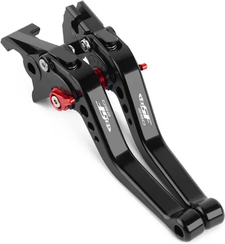 Palancas para manubrio de motocicleta, accesorios CNC para embrague de freno corto ajustable para Suzuki GIXXER 250 SF 2020 2021 (color negro y rojo)