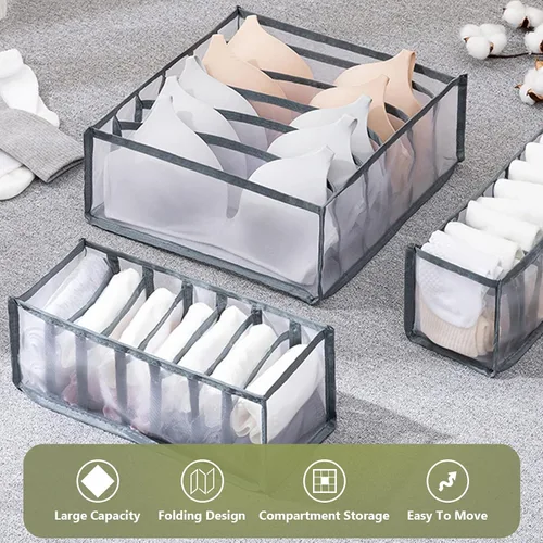 Miniatura 3 de TOOVREN Organizador de cajones para brasieres, divisor para cajones de ropa interior, contenedores de almacenamiento de lencería, organizadores
