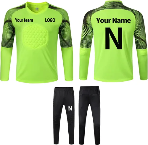 Miniatura 7 de TOMIYO Camiseta de portero personalizada para hombre y pantalones cortos, camisetas y pantalones de portero de fútbol juvenil, kit de uniforme