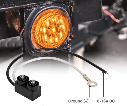 Miniatura 5 de TRUE MODS - 4 luces LED redondas de 2 pulgadas y 12 V para marcador lateral [DOT FMVSS 108] [SAE P2] [lente reflectora] [ojales y enchufes]