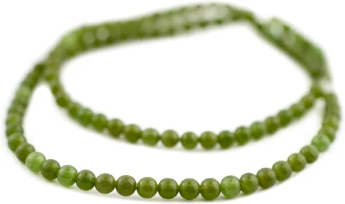 Miniatura 3 de TheBeadChest Cuentas redondas de jade nefrita verde (0.157 in)