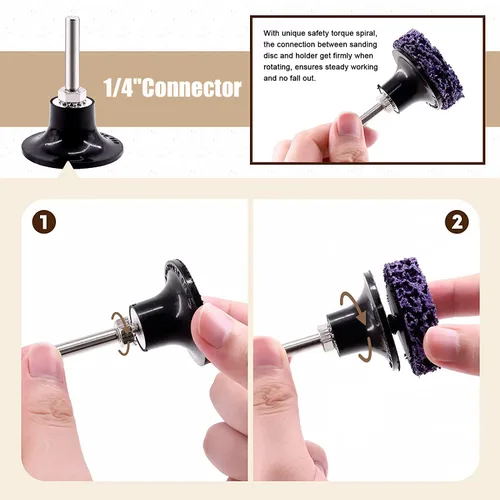 Miniatura 4 de 11 piezas de discos de tira de cambio rápido de 2" fáciles para amoladora angular, accesorios para tiras de pintura, rueda de eliminación de óxido