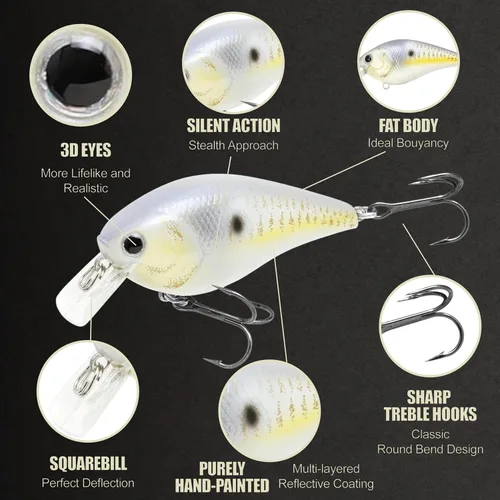 Miniatura 3 de LUCKY CRAFT LC 1.5 Silent Squarebill Crankbait Fishing Lure, 2-3/8", Bass Fishing Lures for Freshwater, Hard Crankbait with Treble Fishing Hooks
