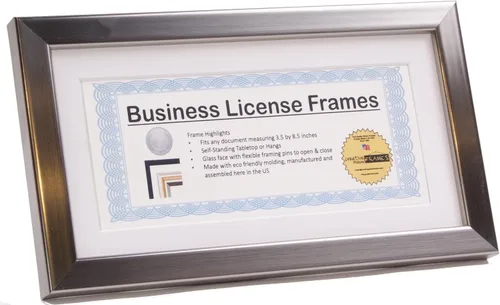 Marcos de licencia para maquilladores profesionales de 3.5 in x 8.5 in, sostenedor de licencia de panel de estado para mostrar certificado, licencia