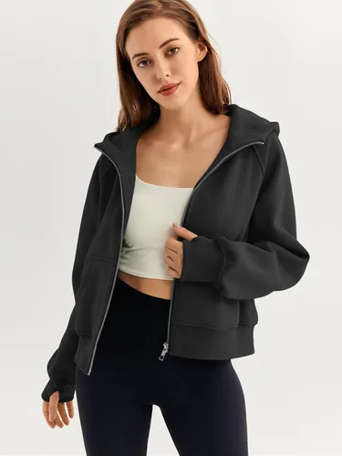 Miniatura 2 de AUTOMET Sudaderas con capucha y cremallera para mujer, chaquetas de forro polar, sudaderas de gran tamaño, trajes de moda de otoño, suéteres 2024