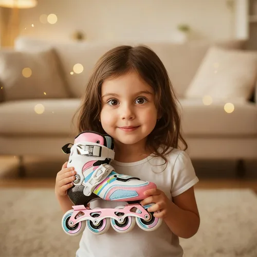 Miniatura 7 de Patines en línea para niñas y niños, patines de fibra de carbono de rendimiento para niños de 4 a 12 años con ruedas de poliuretano, divertidos