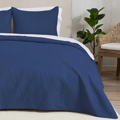 Miniatura 18 de Great Bay Home Full/Queen Quilt Set - 3-Piece Seersucker Box-Stitched Bedding Set - Soft, Lightweight, All-Season Bedspread (White)