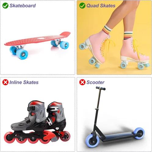 Miniatura 5 de PATIKIL Paquete de 8 ruedas de patinaje de 2.283 in x 1.260 in con rodamiento ABEC-9, ruedas de patinaje de poliuretano 82A y 2 topes de dedos