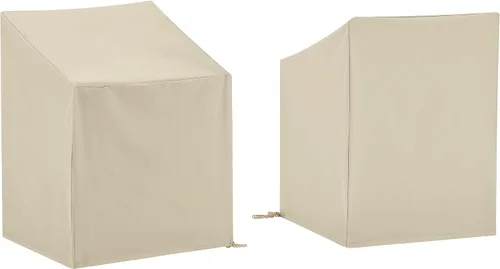 Crosley Furniture Fundas impermeables para muebles de patio, juego de 2 piezas para sillas de comedor, color marrón Beige Bronceado